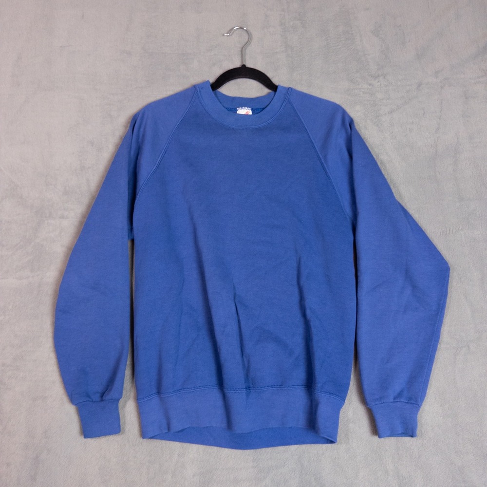 Jerzees Sweatshirt Mens Large Blue Good Vintage 90s Made in USA Crewneck